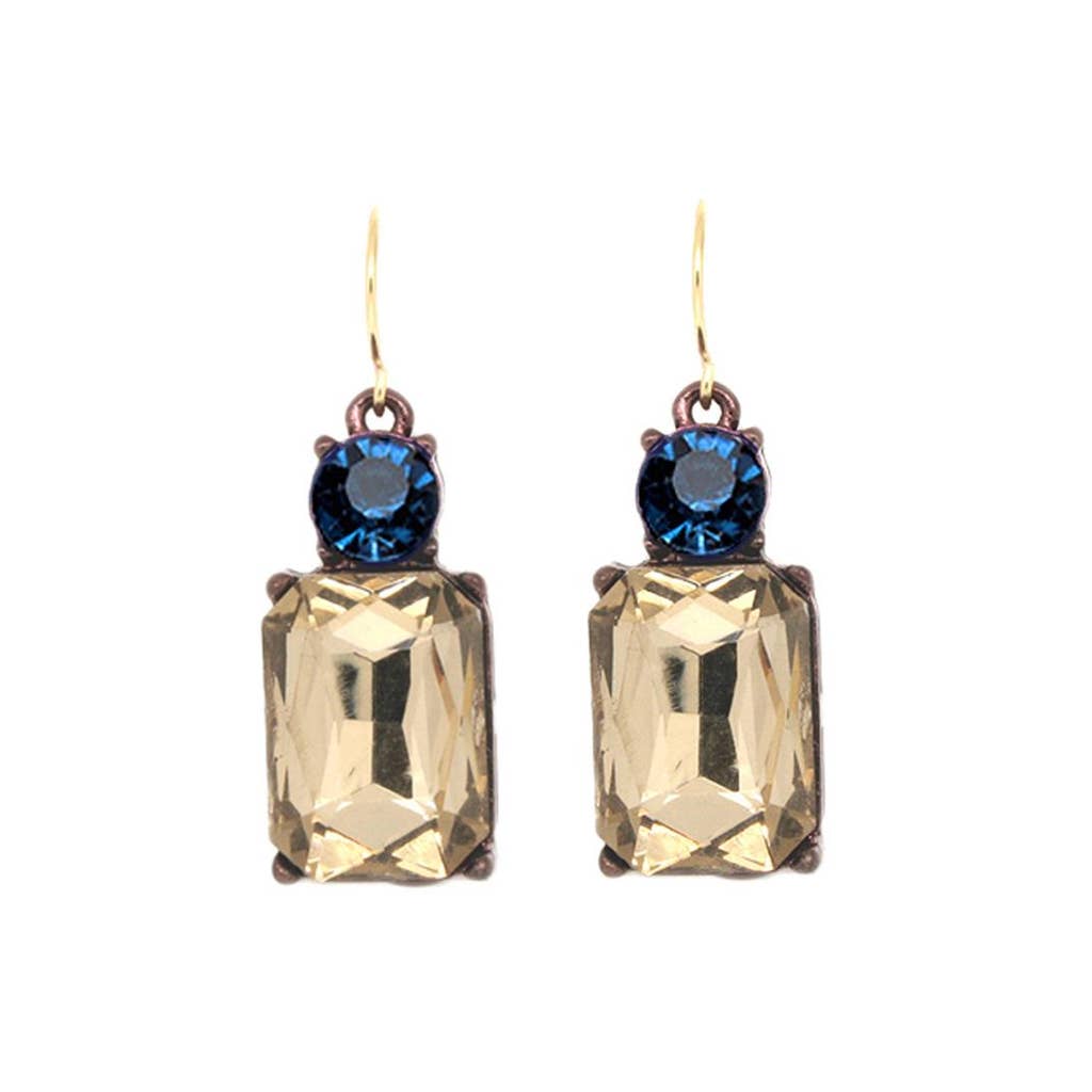 Twin gem earring in smoke & deep blue | Jezabel Boutique