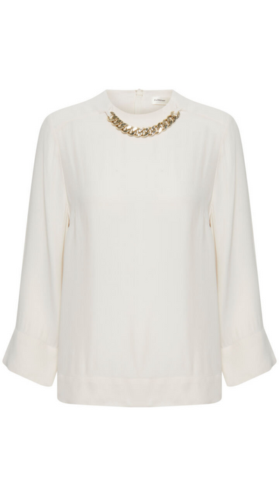InWear Cream Blouse with Gold Chain - Jezabel Boutique
