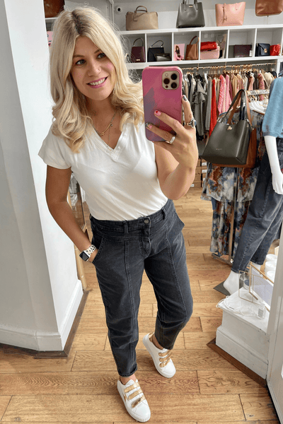 B. Young Washed Black Kenze Mom Jeans - Jezabel Boutique