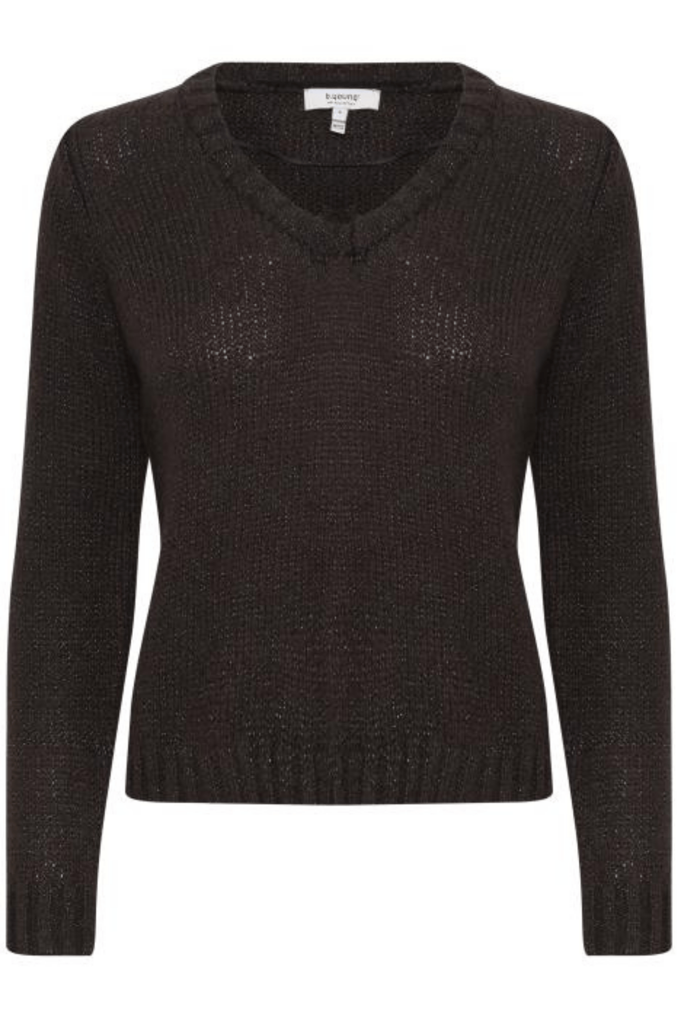 B Young Chocolate Brown V-Neck Knit Jumper - Jezabel Boutique