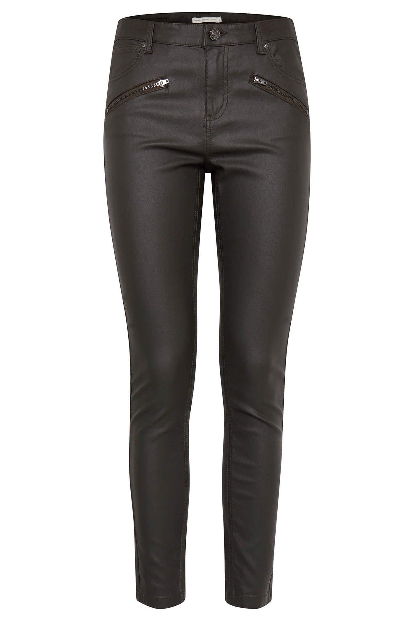 b.young 20806816 Dark Grey Leather Look Jeans - Jezabel Boutique