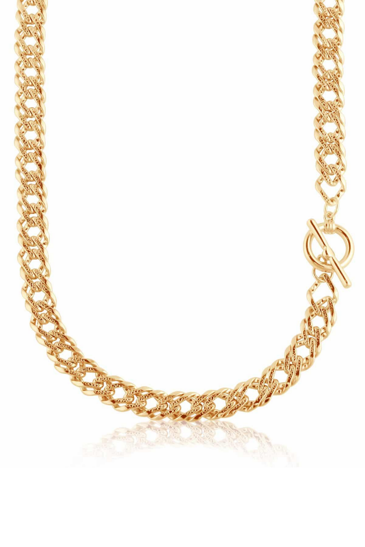 Marcella Plated Statement Chain T-Bar Necklace - Jezabel Boutique