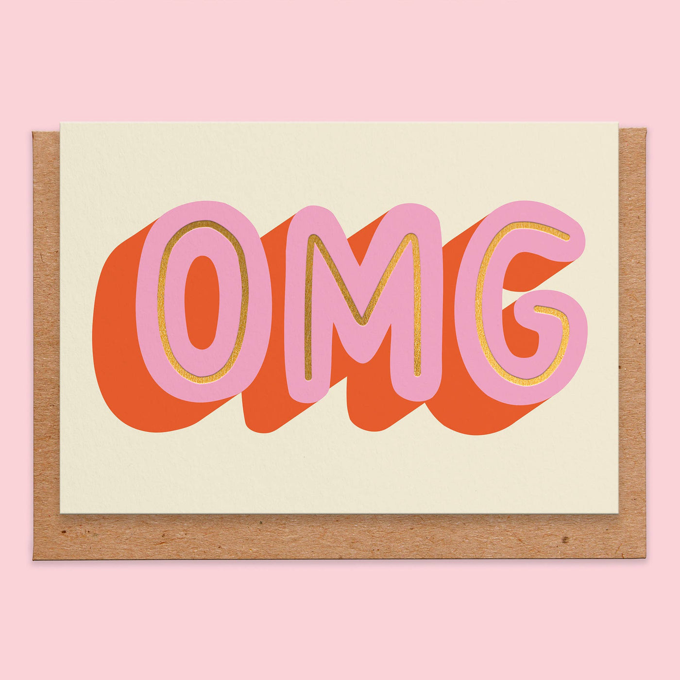 OMG Gold Foil Print New Baby Card