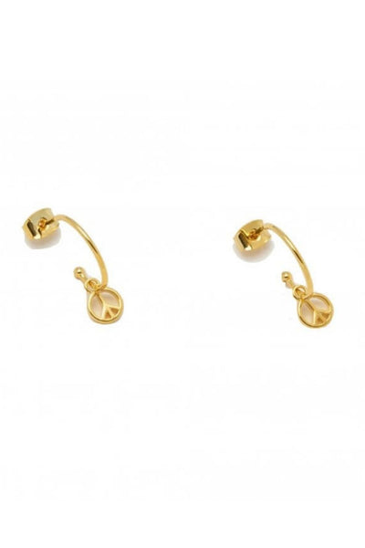 Estella Bartlett Peace Drop Hoop Earrings Gold | Jezabel Boutique