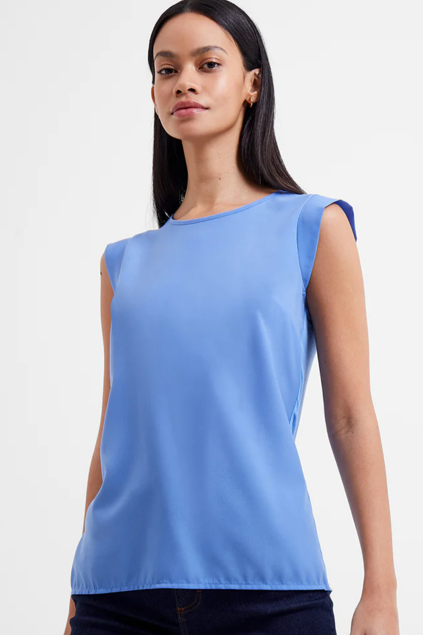 French Connection Blue Cap Sleeve Blouse