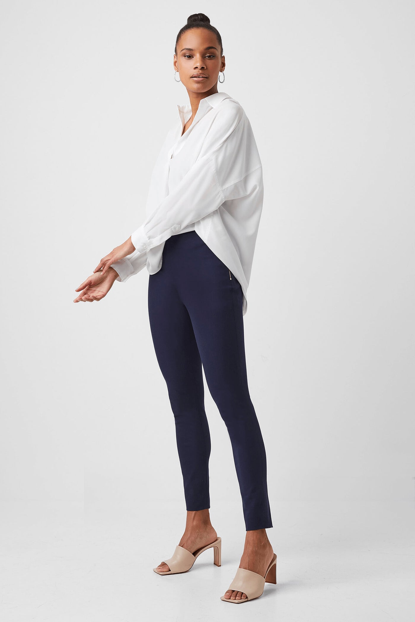 French Connection Street Twill Navy Skinny Trousers - Jezabel Boutique