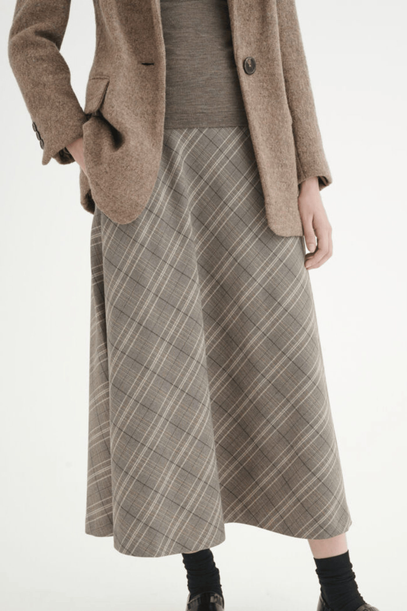 InWear Callina Brown Checked Skirt - Jezabel Boutique