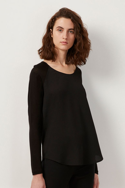 French Connection Black Long Sleeved T-shirt 762ZX | Jezabel Boutique