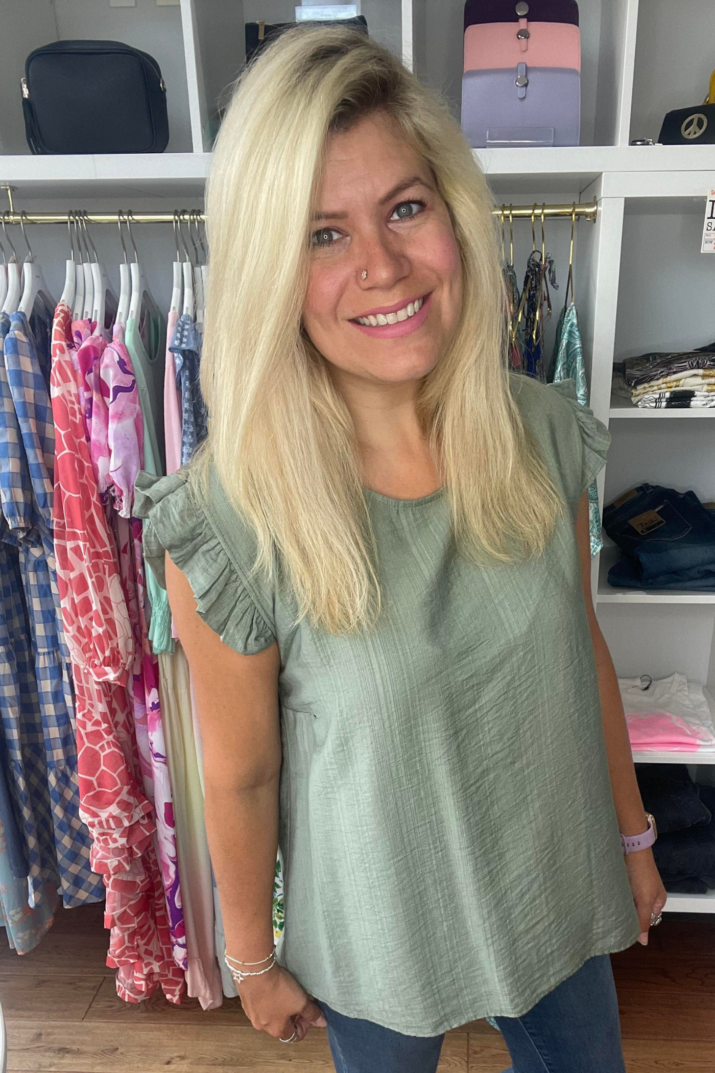 Jodie Frill Short Sleeve Top | Jezabel Boutique
