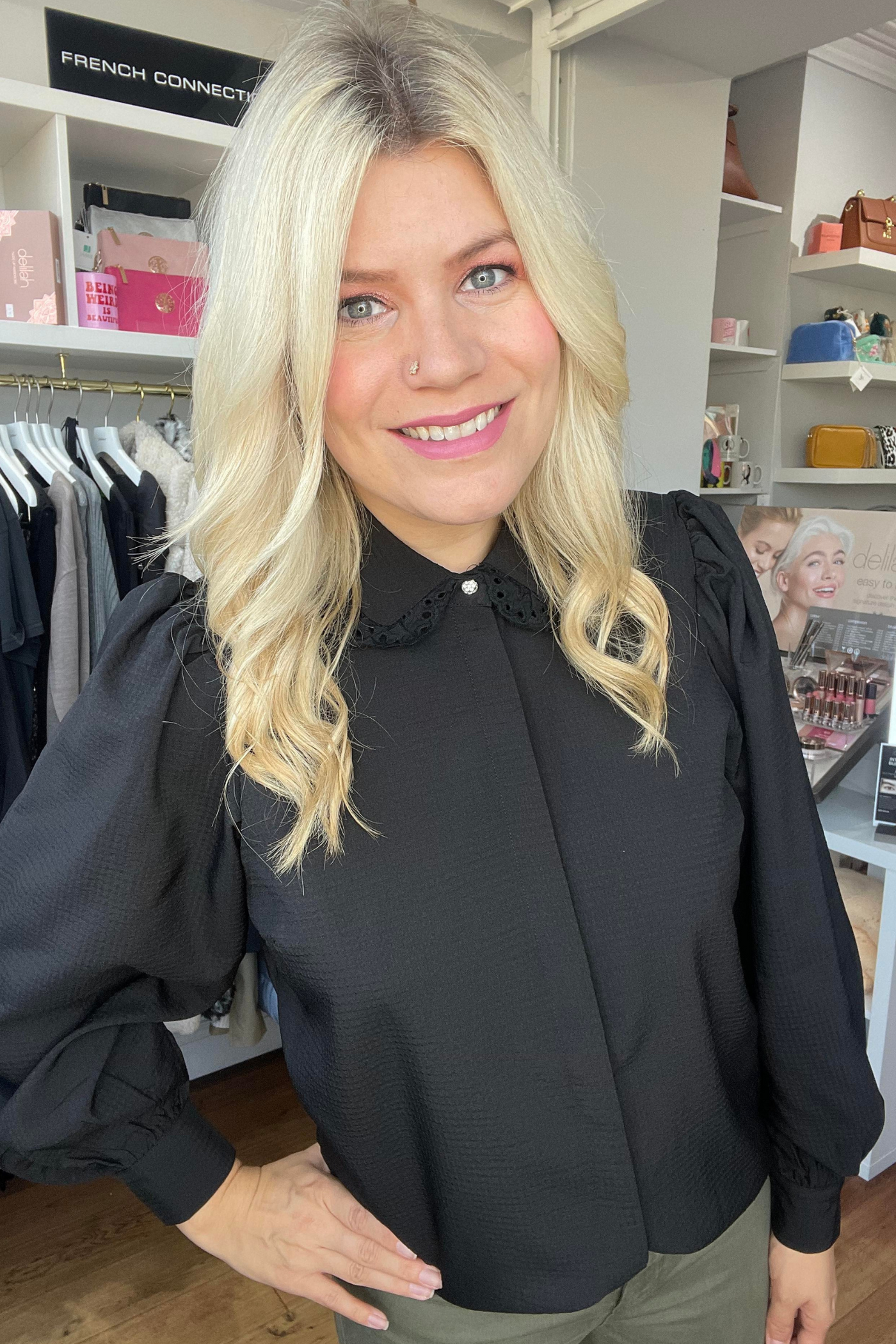 Sofie Schnoor Black Shirt with Collar | Jezabel Boutique