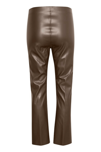 Soaked In Luxury Brown PU Kickflare Trousers - Jezabel Boutique