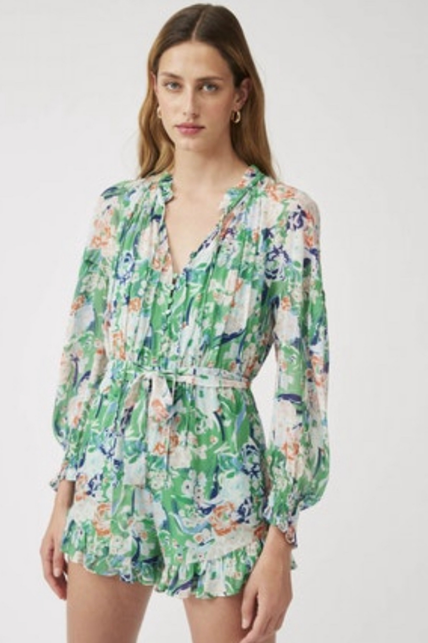 Suncoo Izy Green Floral Playsuit | Jezabel Boutique