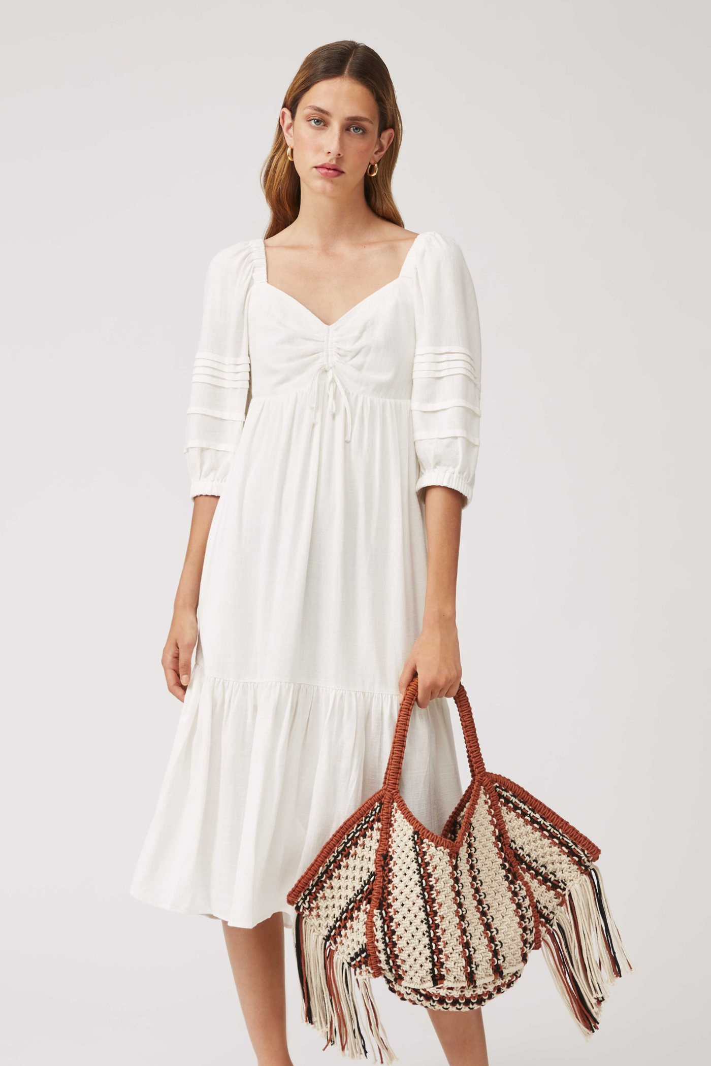 Suncoo Cumbia White Midi-dress | Jezabel Boutique