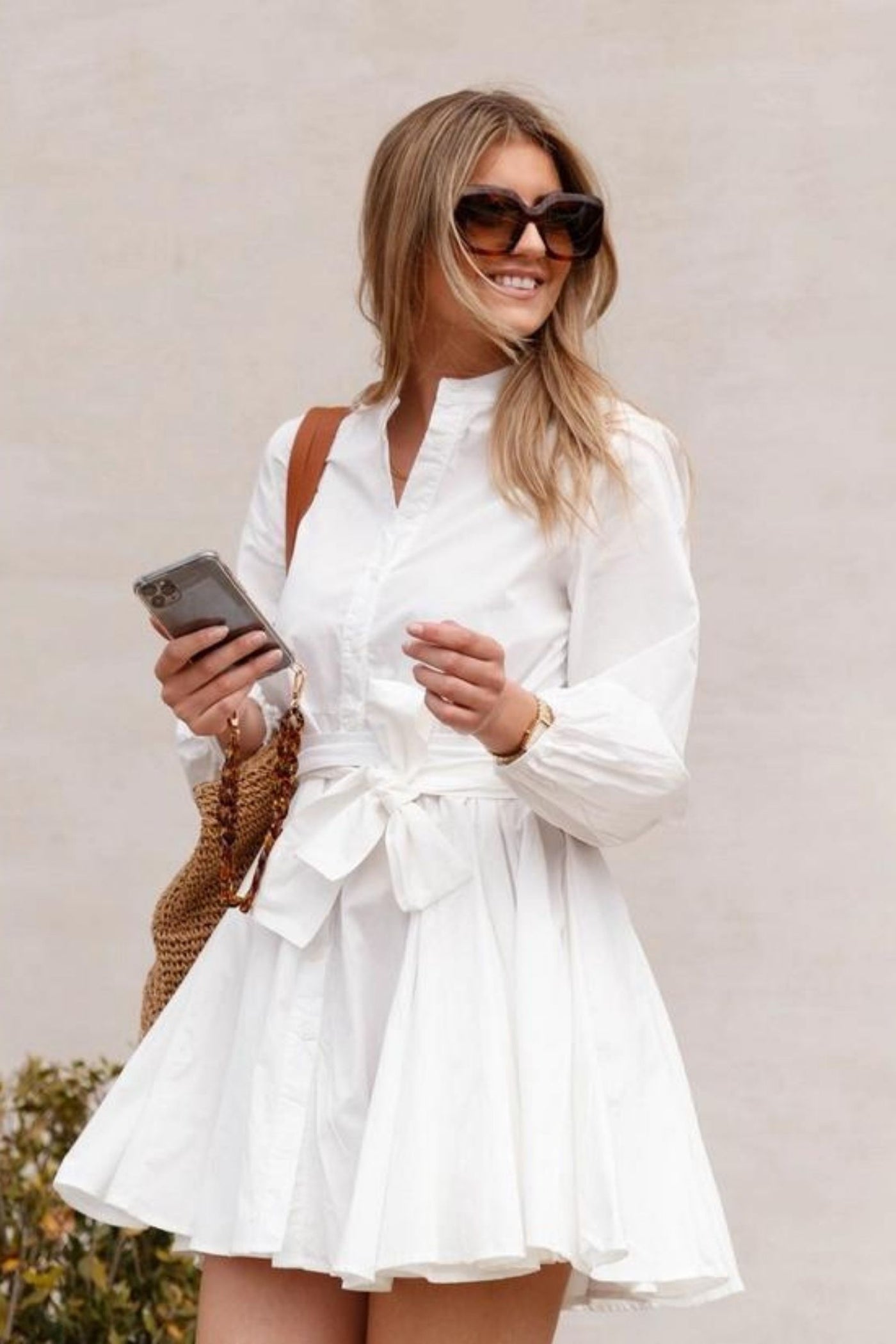 Sonia White Cotton Dress | Jezabel Boutique