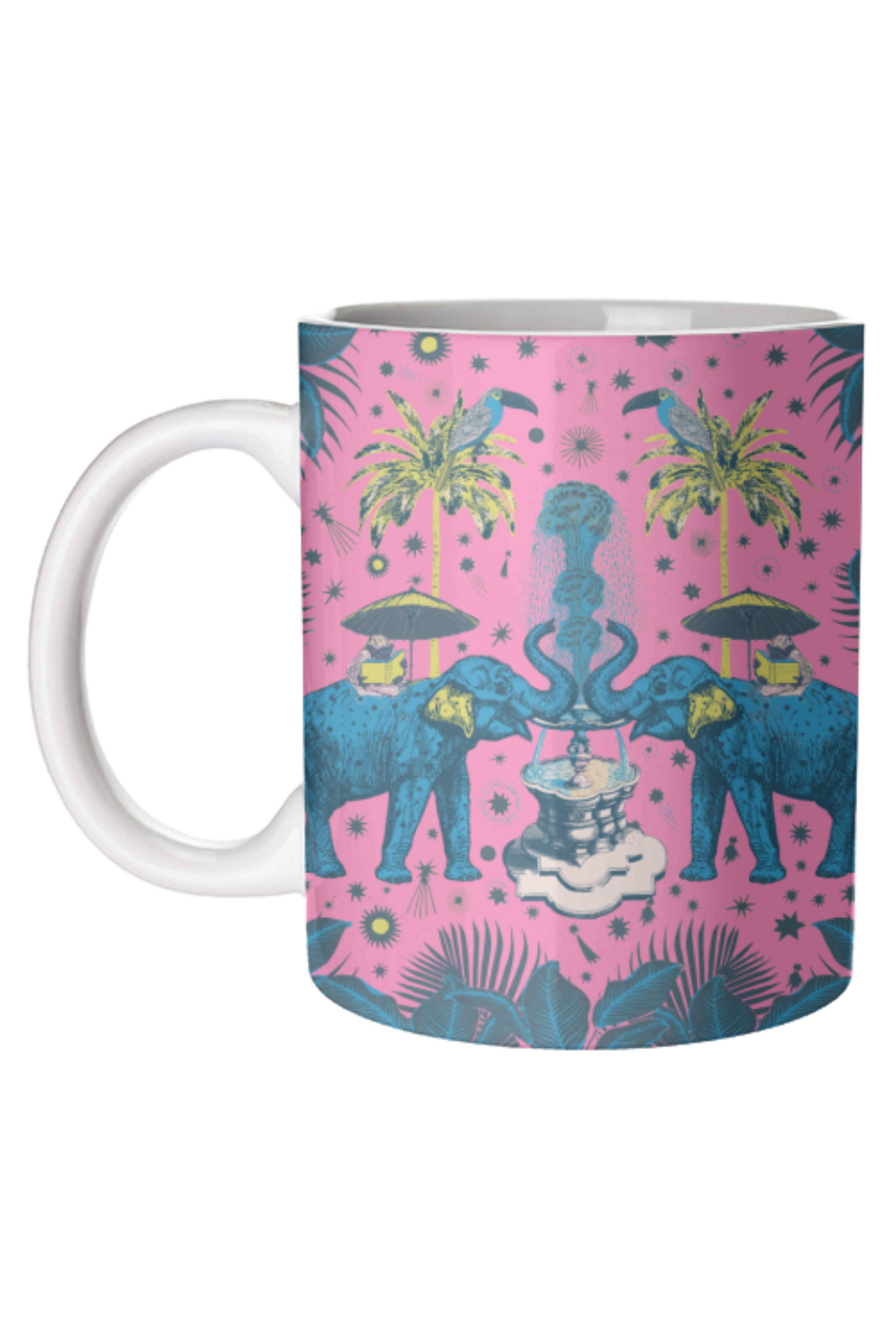 Pink and Blue March Of The Elephants Mug | Jezabel Boutique