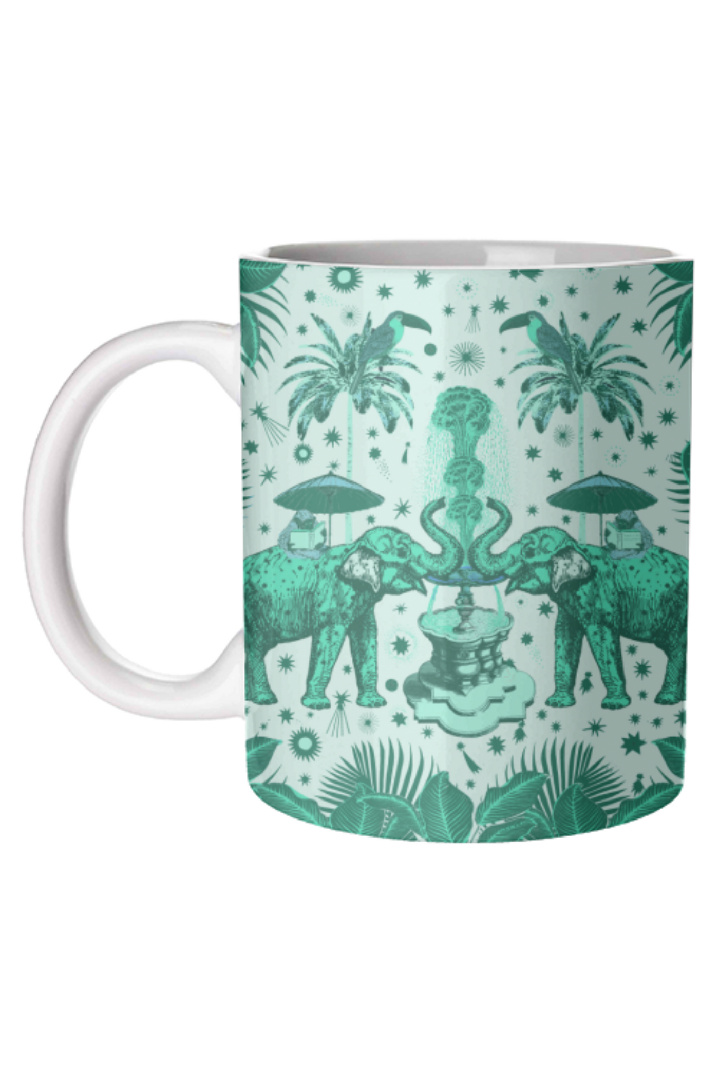 Green March Of The Elephants Mug | Jezabel Boutique