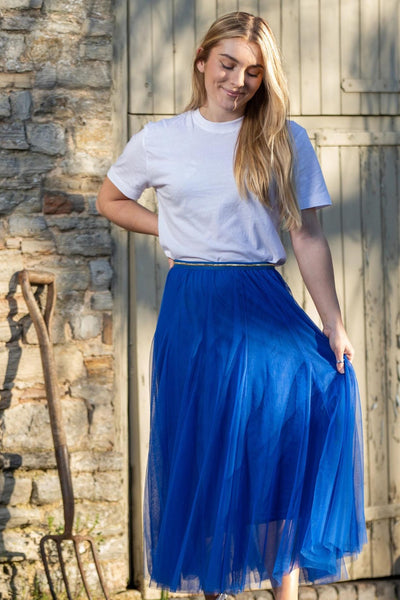 Tulle layer Kelly Skirt - Royal Blue | Jezabel Boutique